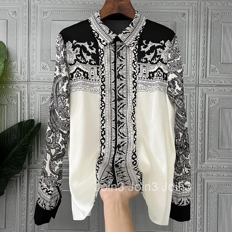 2025 Blusas Mujer De Moda Vintage Womens Blouse Turndown Collar Long Sleeve Loose Tops Fashion Korean Print Shirts Blouses