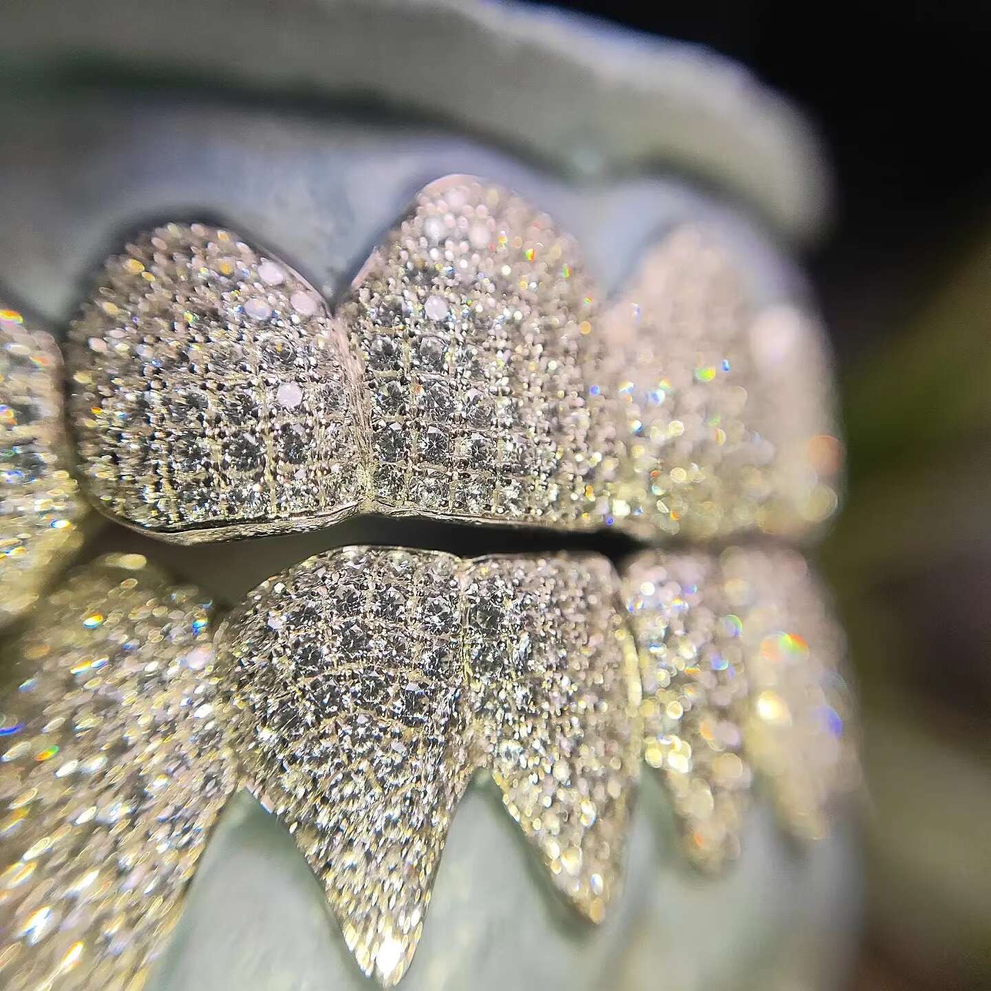 Custom 925 Sterling Silver Moissanite Diamond Grillz VVS1 White Gold Real Handmade Gold Plated Iced Out Fine Hip Hop Jewelry