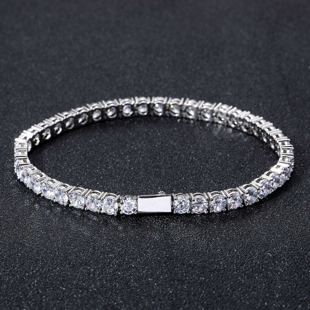 for Men 5mm 6mm Spring Clasp High-End Hip-Hop Tennis Chain Micro Pave Single Row Zircon Bracelet 969a