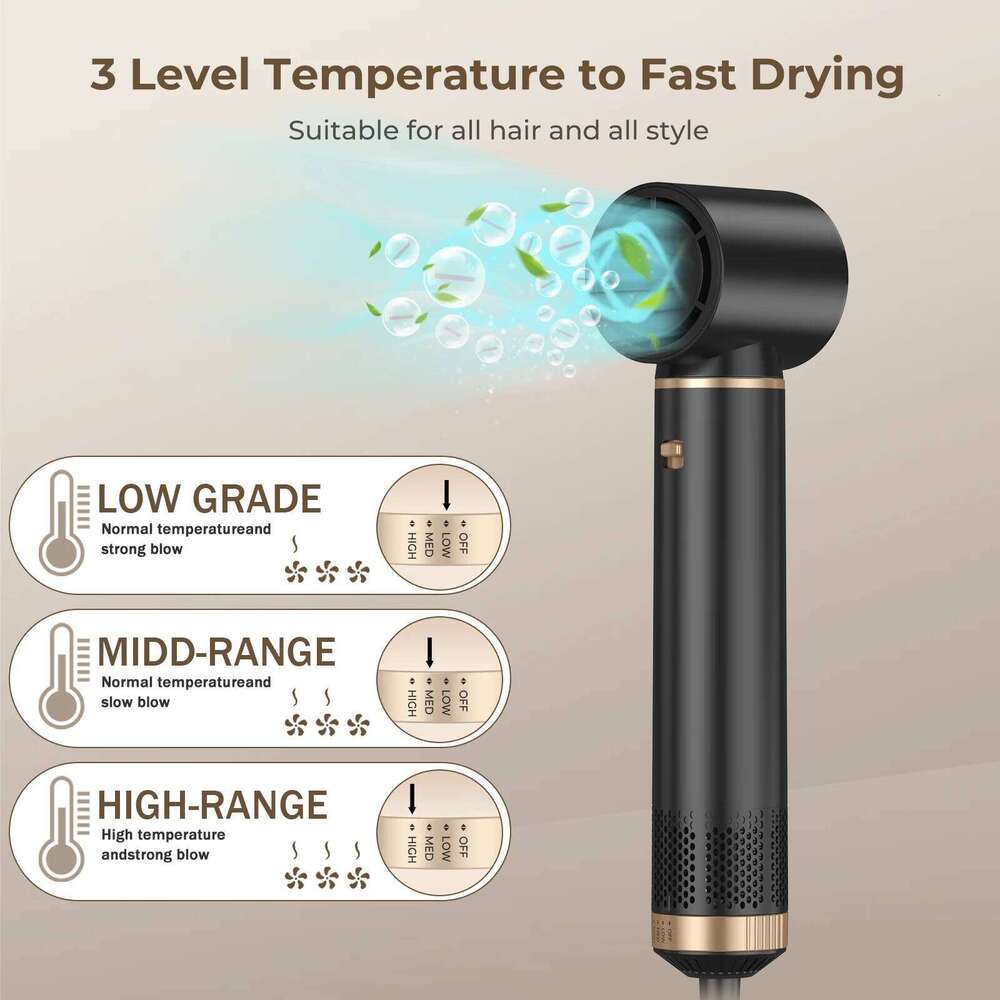 5 In 1 Blow Negative Ionic Hot Air Brush Electric Hair Dryer With Comb For Fast Drying Curling