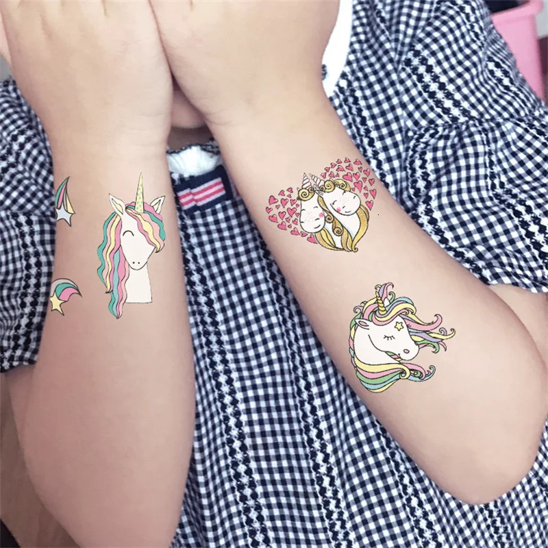25Pcs Small Unicorn Temporary Tattoo Stickers Cartoon Rainbow Horse Pattern For Kid Birthday Party FavorsGiftsStocking Stuffer 250619