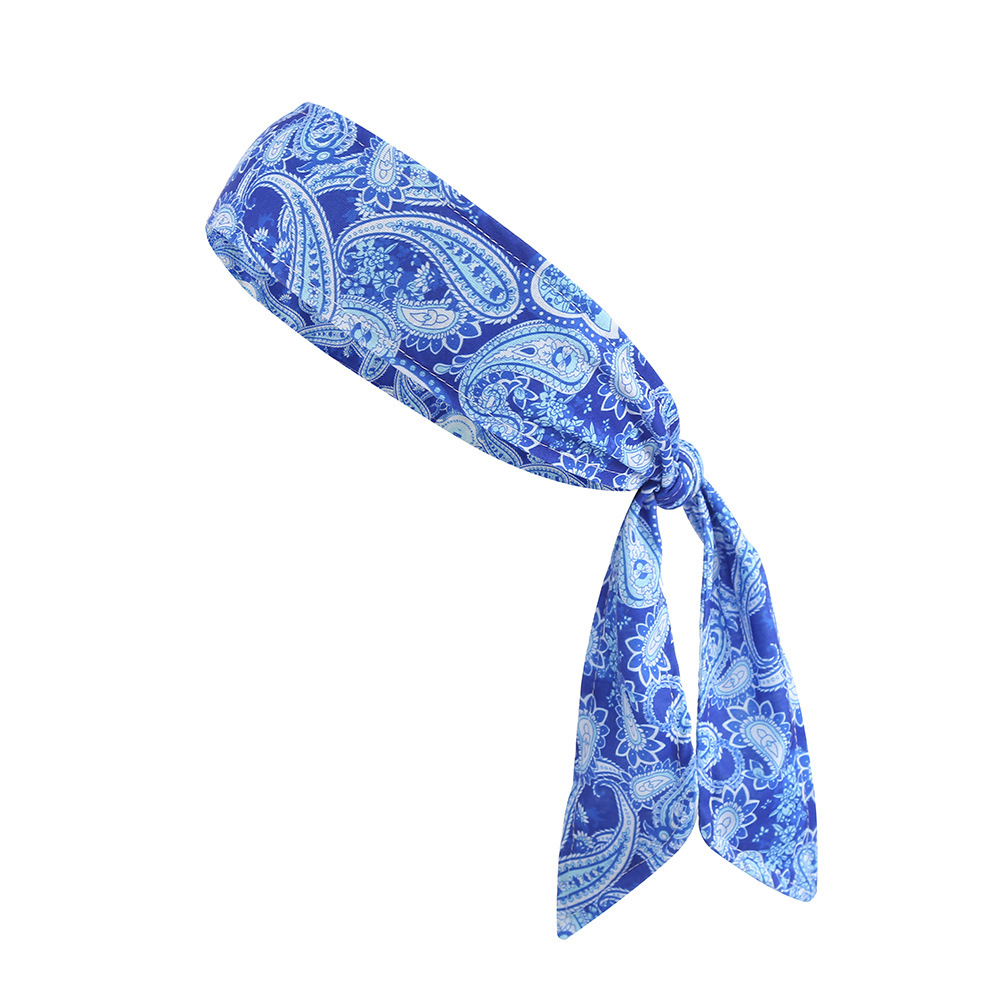 European and American Paisley patterned Street Sports Headband Tie on Polyester Sweat absorbing Headband for Cycling Running and Summer Cooling Ice Si