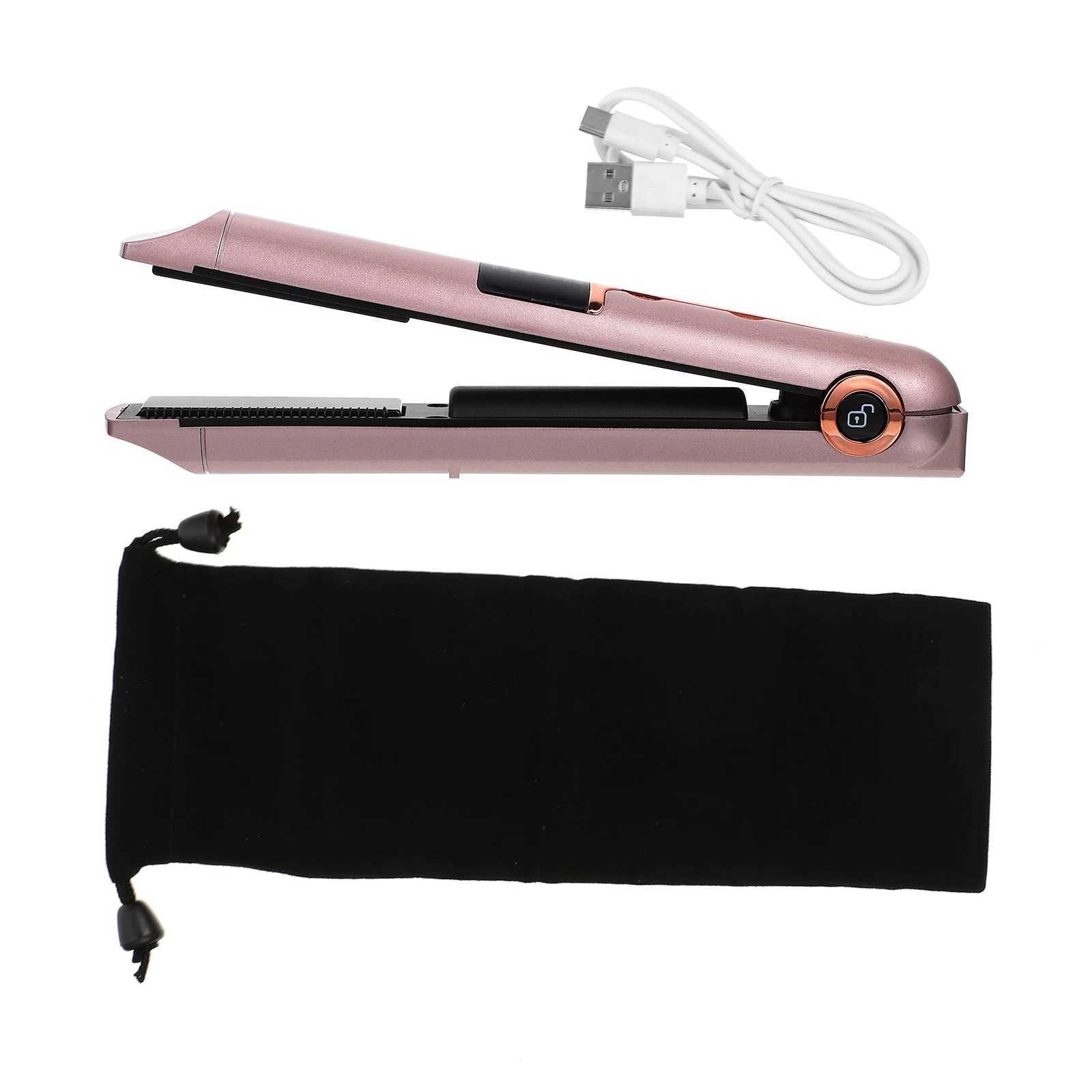 Portable Hair Straightener Curler ABS Material Cordless Rechargeable USB Travel Size Adjustable Temperature For Women Men HairXJ250621