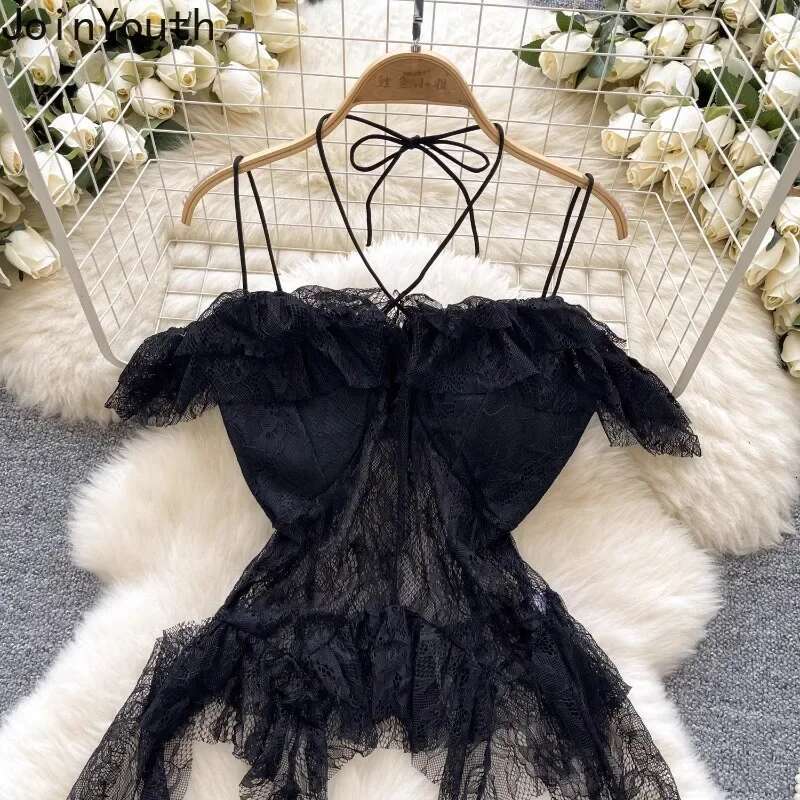 2025 Ropa Mujer Y2k Top Streetwear Sexy Vest Tunic Tassel Fashion Camis Crop Tops Lace Embroidery Summer Tanks Women Clothes
