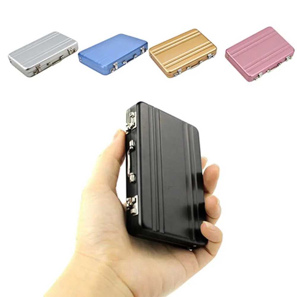 Mini Suitcase Bank Card Box For Men Aluminum Metal Business ID Case Women Jewelry Organizer Fashion Accessories Z250621