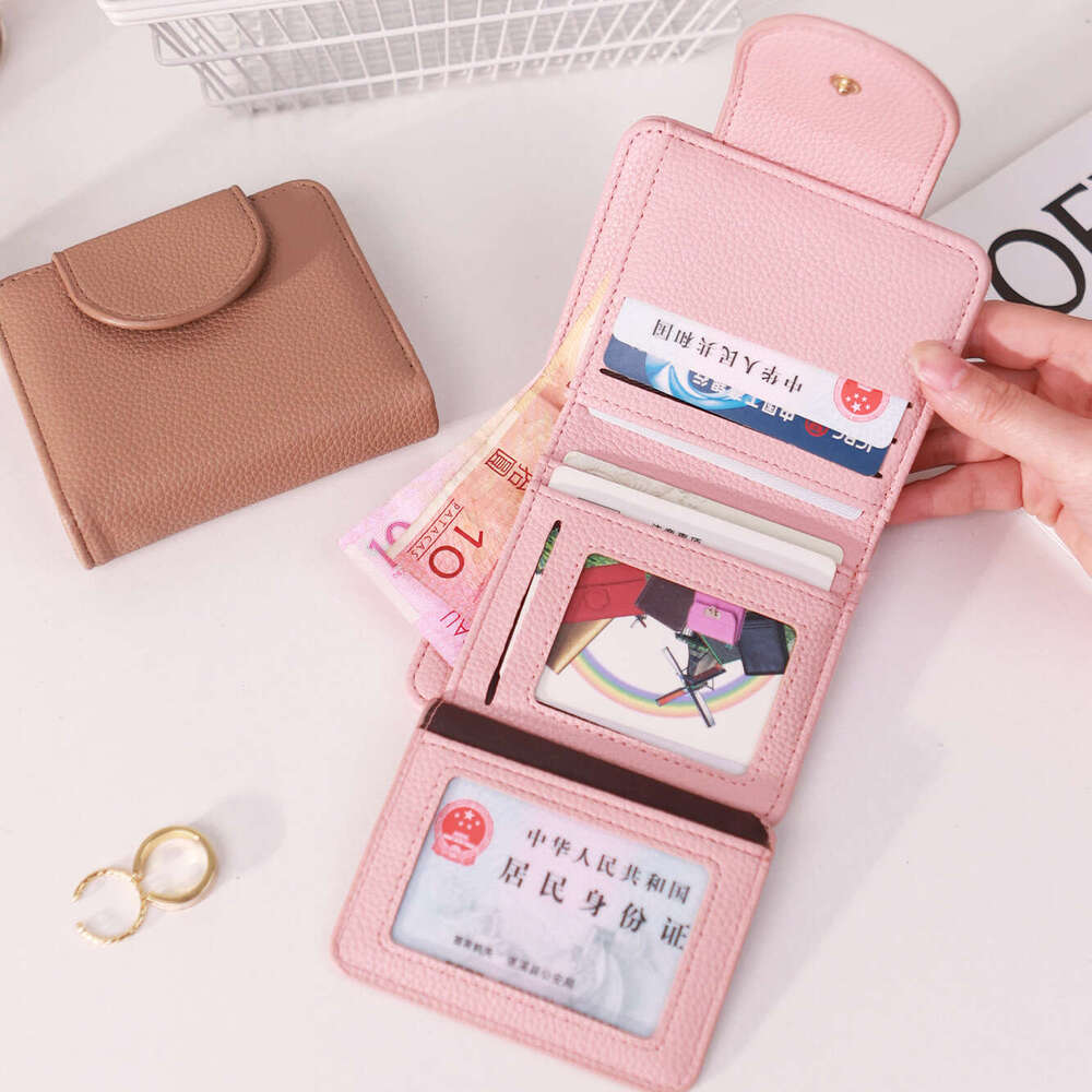 Hot Selling New Short Wallet INS Women High-end Multi-functional Solid Color 70% off Small Card Holder