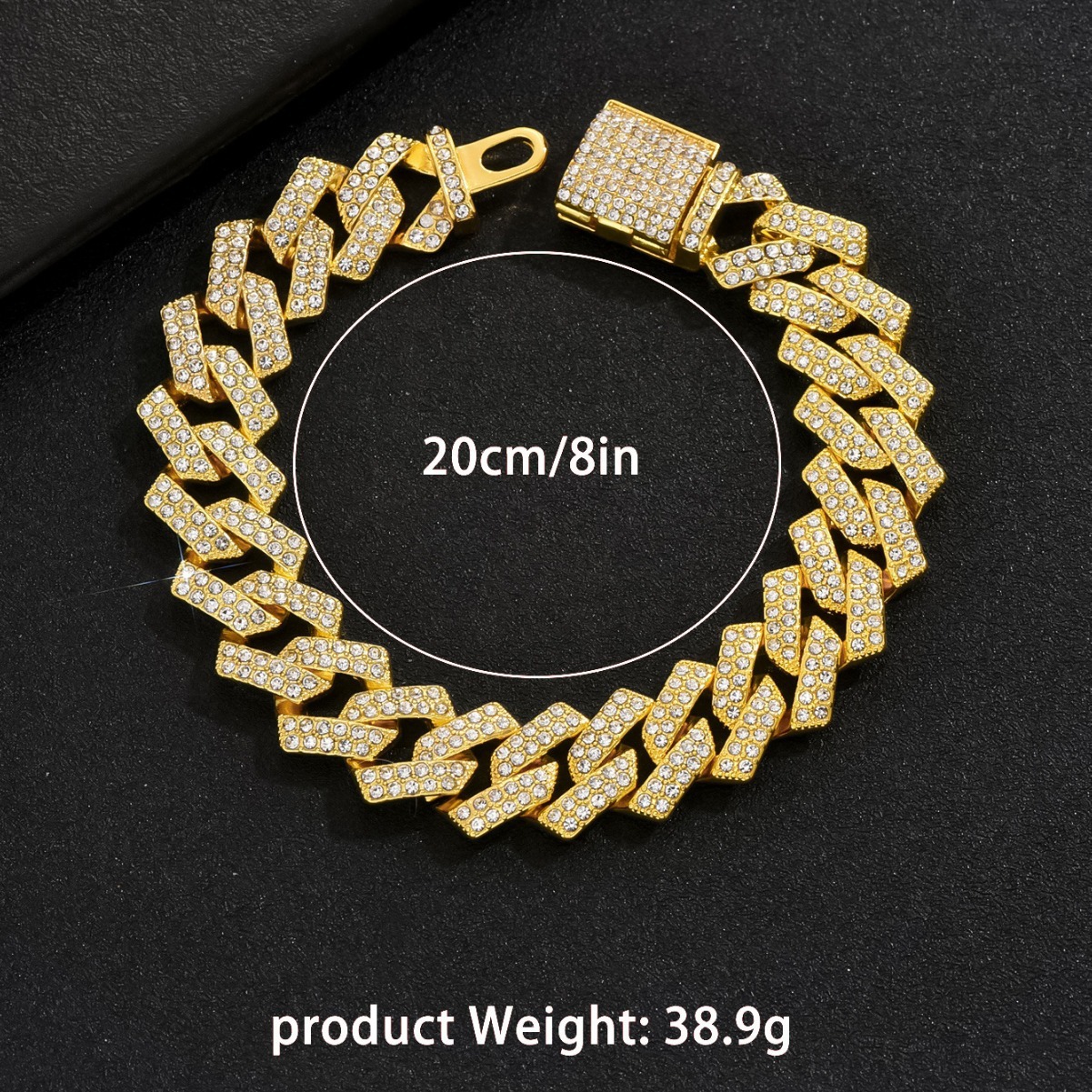 Personalized American Style Inlaid Men's Bracelet Elegant Feeling Hand Ring Jewelry