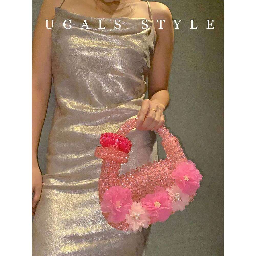 Designer Bag High Quality Pearl Beaded Handmade Handbag Women Fashion Evening Wedding Party Clutch Purse Beads Beading Woven Shoulder Bag