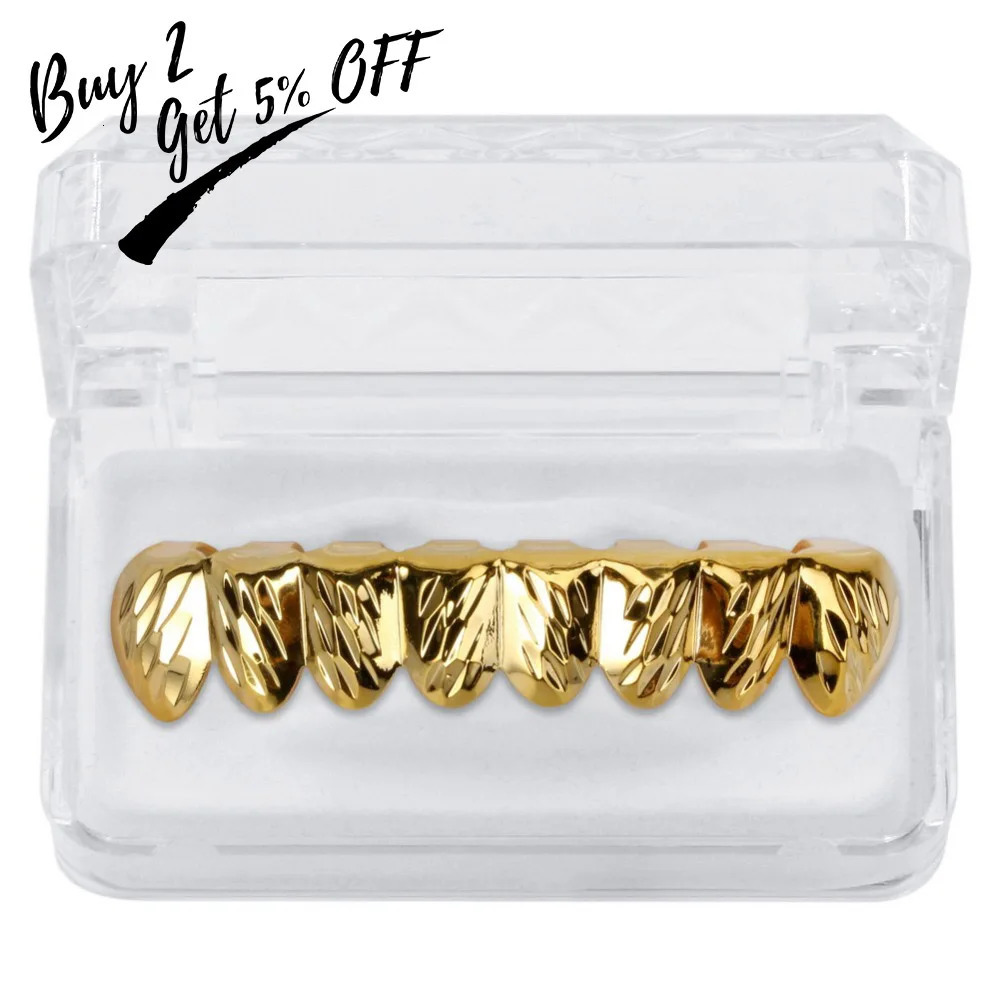TOP Fit Gold Silver Color DCut Top Bottom Teeth With Silicone Hip Hop Rock Jewelry Christmas Gift 250613