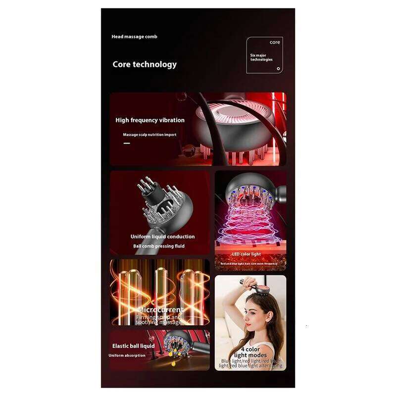 A55X-Electric Massage Comb Vibration Massager Brushes Promote Smooth Hair Growth Multi Functional Nourish Scalp