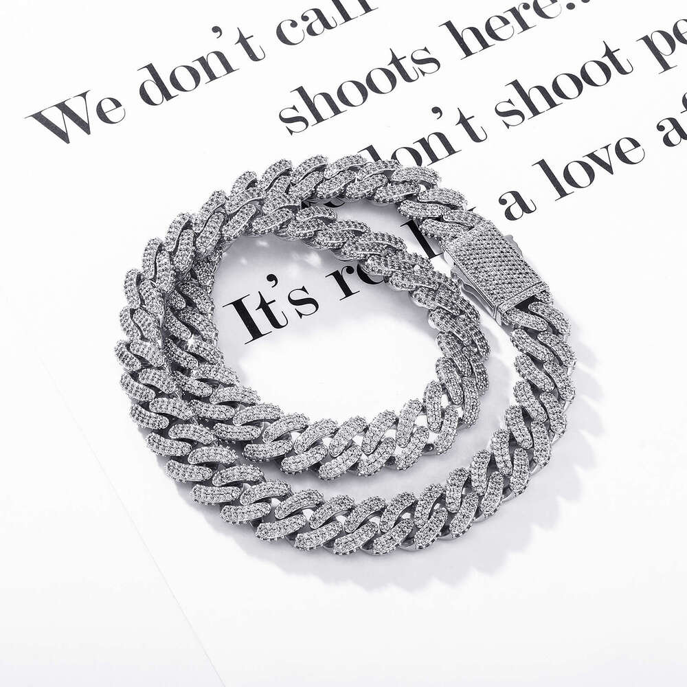 Hip Hop Full Dia Encrypted Rhombus Cuban Men's Necklace Trendy Exaggerated Bold Clavicle Chain Choker Accessories