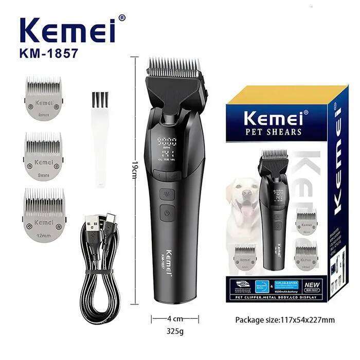 Professional Pet Dog Grooming Electric Rechargeable Cat Shaver Dogs Hair Trimmer 10W Animals Clipper Adjust Motor Speed