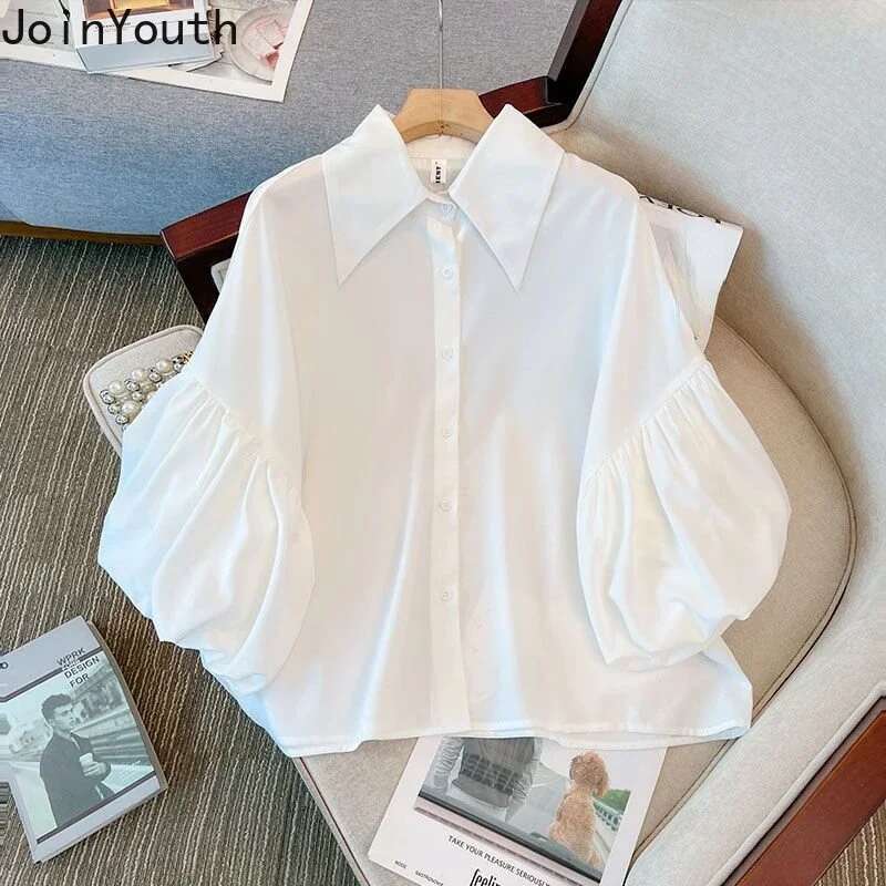 Blouse Women 2025 Blusas Mujer De Moda Chiffon Loose White Shirts Fashion Summer Short Sleeve Blouses Vintage Korean Tops 27o997