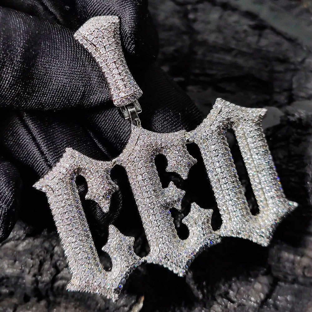 Hip Hop Burr Zircon Trendy Brand Custom DIY Spliced Letter Pendant Necklace 2ab7