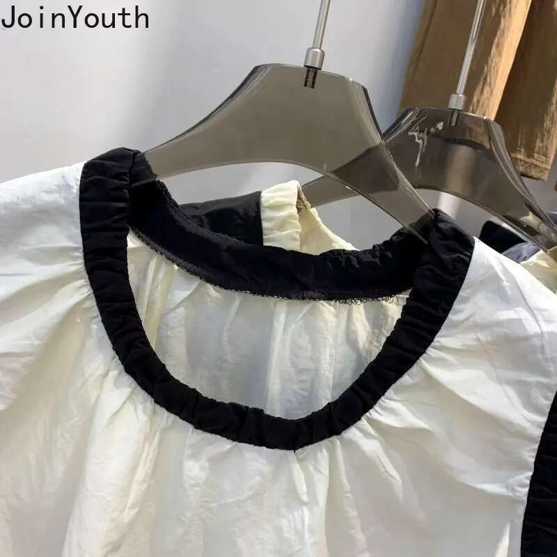 White Women Shirts Chic Summer Tshirts O-neck Sleeveless Casual Tees Vintage Cotton Y2k T-shirt Oversized Tops 2025 Ropa Mujer