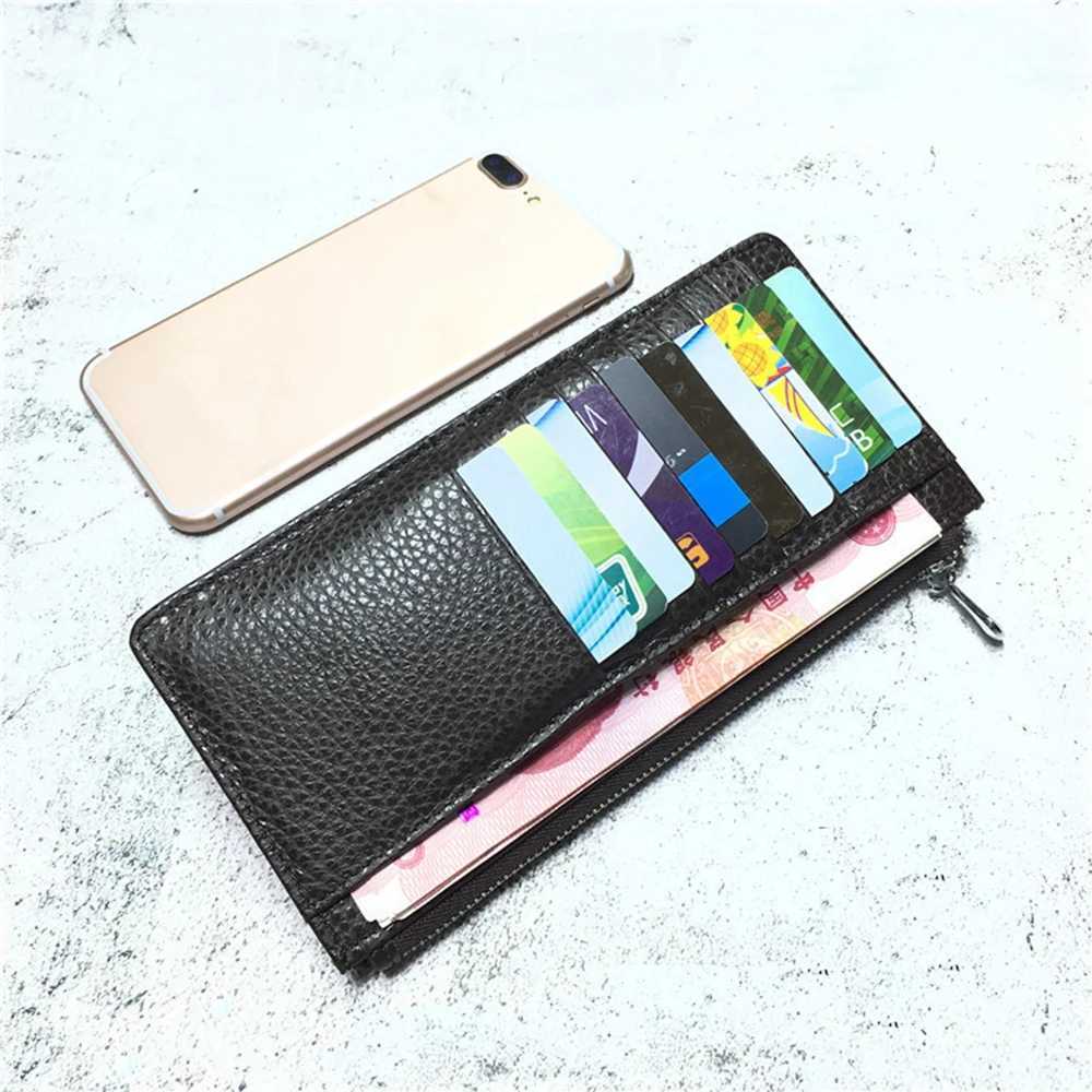 Large Capacity Long Zipper Card Holder Custom Letters Genuine Leather Men Wallet Business Women Phone Clutch Purse Z250621