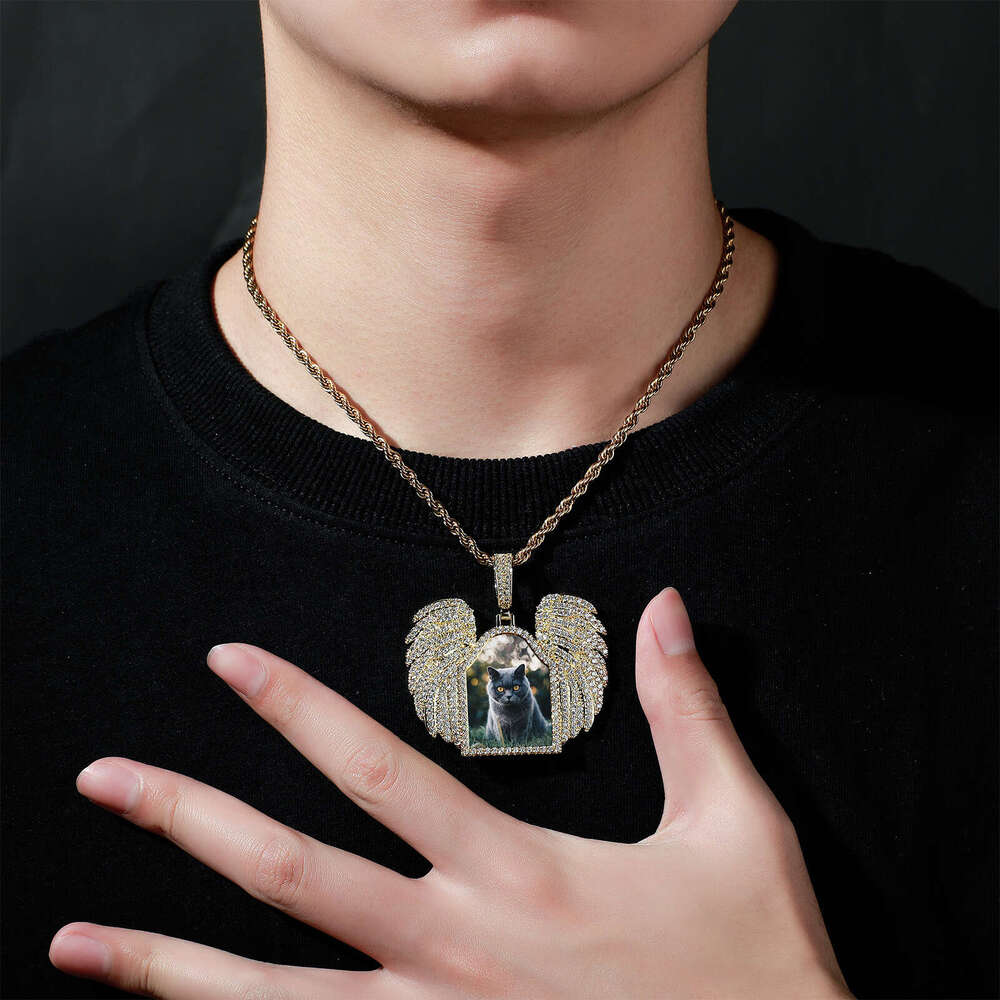 Jin Ao Creative DIY Pendant Rap Live INS Personality Photo Frame Large Wings Necklace