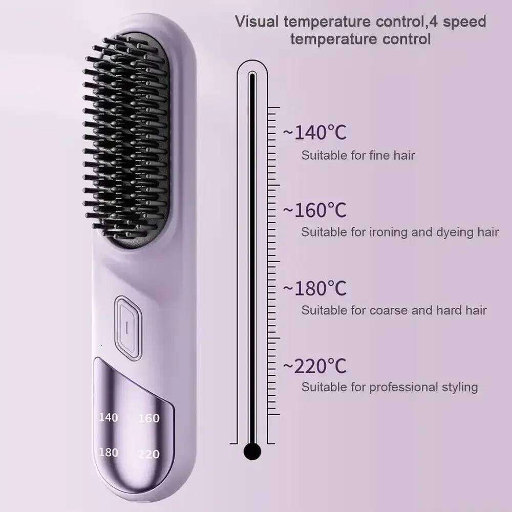Wireless Mini Curler Straighteners Dryer Straightening Brush Hair Styling Appliances Hot Comb Straightener