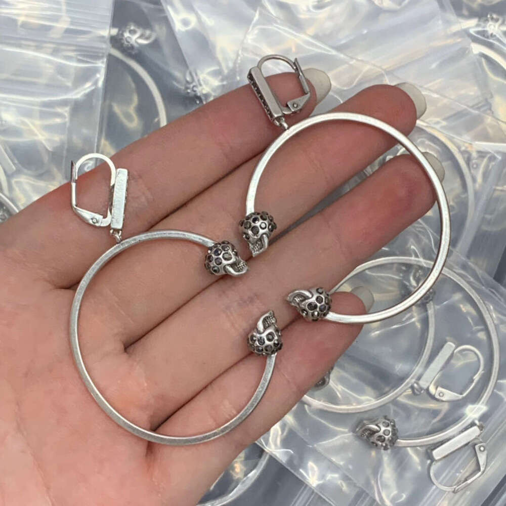 Maijia High Version Ghost Skull Head Brass Material Spirit Snake Eagle Claw Exaggerated Long Earrings Sier Needle