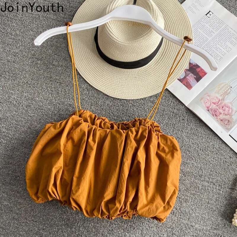 2025 Women Clothing Sexy Y2k Tops Solid Color Folds Korean Camis Crop Vest Ropa Mujer Fashion Summer Backless Tanks Ropa Mujer