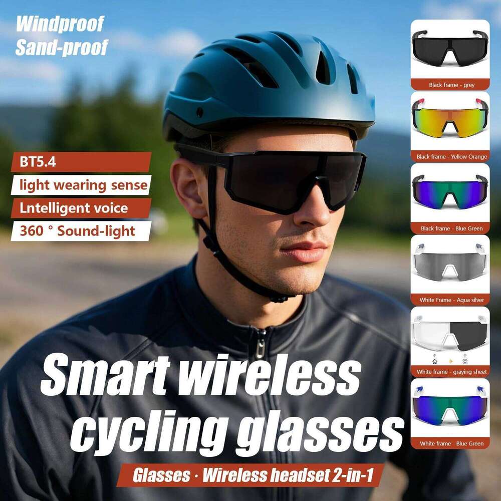 Smart Cycling Sport 100+ Online Language AI Automatic Dialogue Translation Bluetooth Glasses With Speaker UV Protection