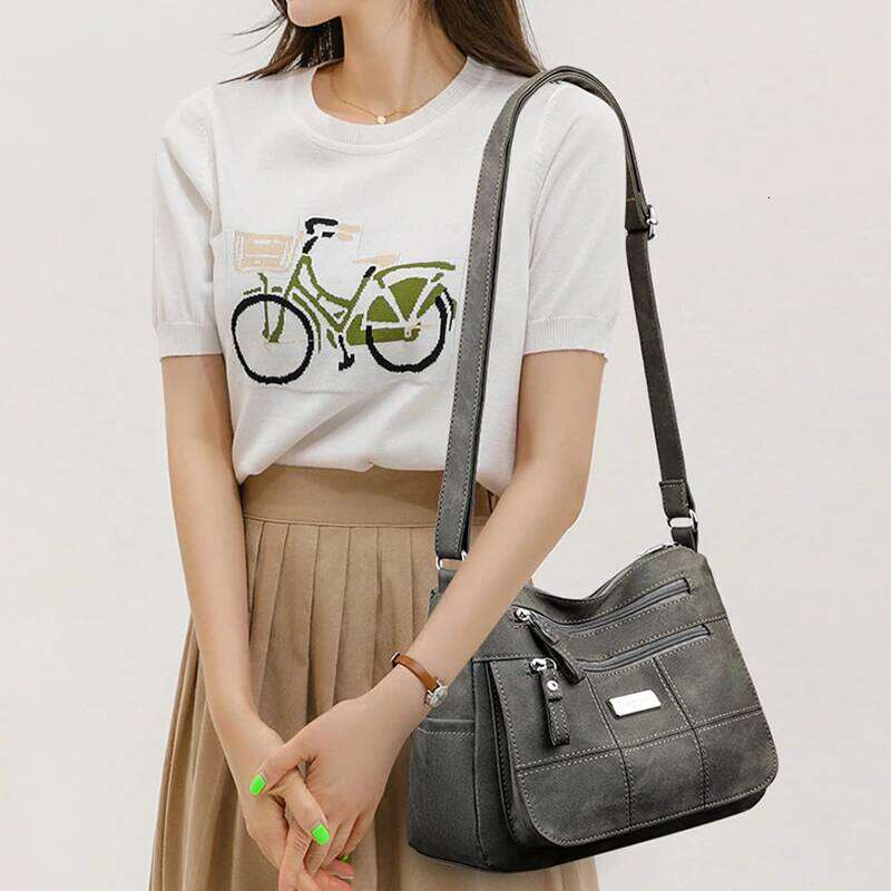 Canvas Fashion Multi-Functional Outdoor Women's Commuter Large Capacity Shoulder Bag Crossbody