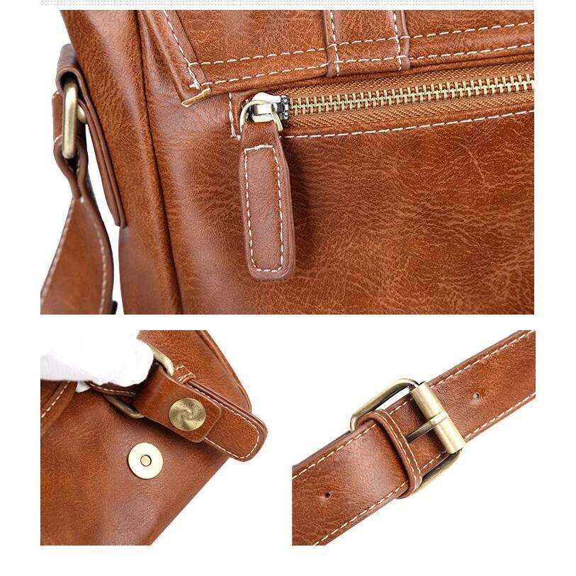 Leather Man Shoulder Retro Crossbody Bag Men Messenger Fashion Male Side Bags
