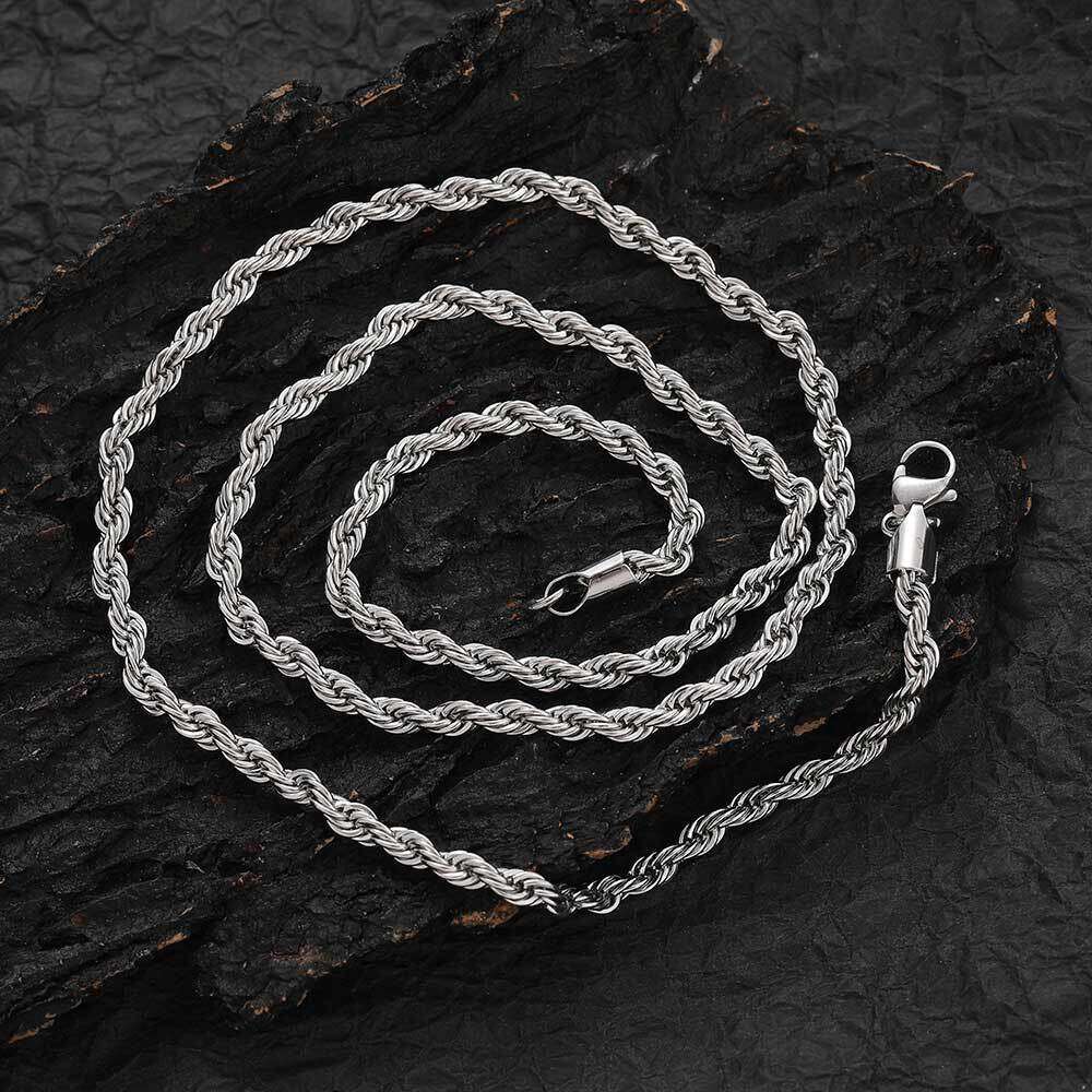 Stainless Twist Chain Men's Women's Jewelry Gold Titanium Steel Necklace fbff