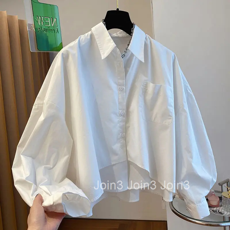 White Blouse Women Clothing Temperament Crop Tops 2025 Blusas Mujer De Moda Fashion Cotton Loose Shirts Casual Summer Blouses