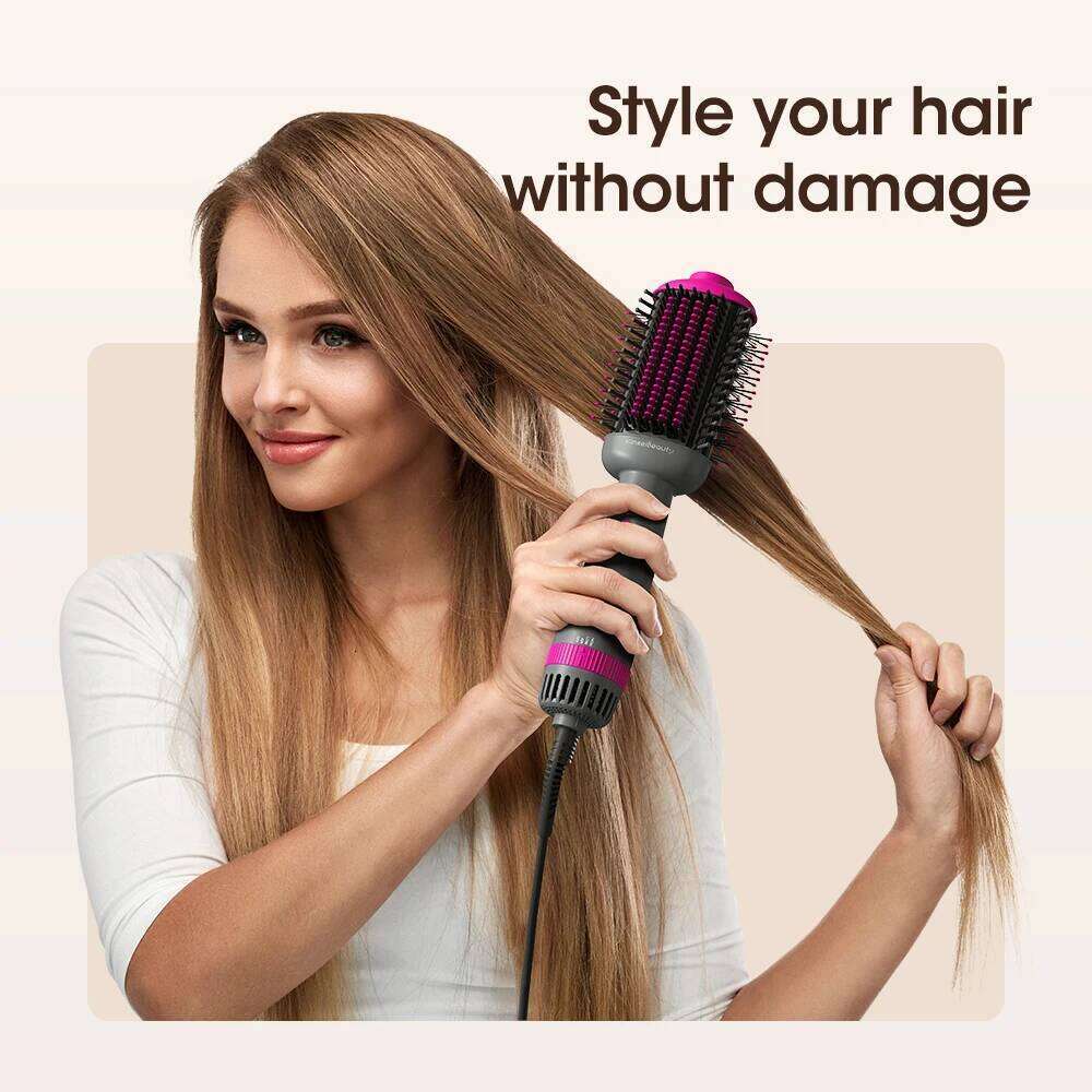 Kinseibeauty Hair Dryer Functional 5 In 1 Professional Hot Air Comb Straight Hair Curling Equipment Salon