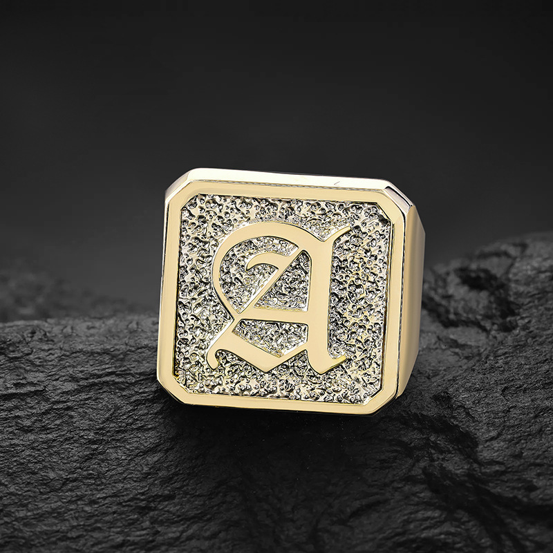 Moissanite ringsHip Hop Full Diamond Ring Gold Micro Pave Classic Luxury Trendsetter Letter Men's Finger Ring