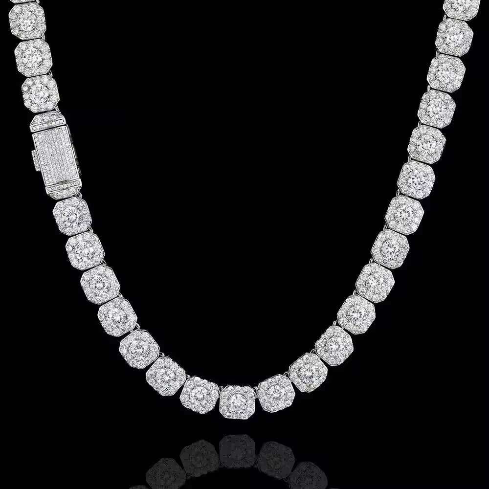 VVS1 D Color Hip Hop Trendy Brand Necklace 925 Silver with Stylish Rock Candy Moissanite Men Fashion Necklace for Men