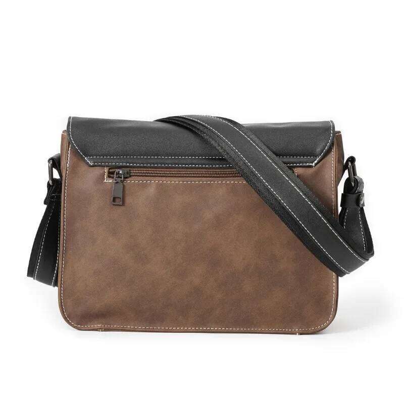 Vintage Men's Bags Fashion Brand Design Shoulder Messenger Men Falp Pockets Crossbody Bag Leather Square Satchels