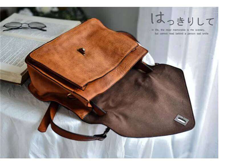 Casual handmade genuine leather women's handbag simple designer fashion natural soft real cowhide party shoulder messenger bag