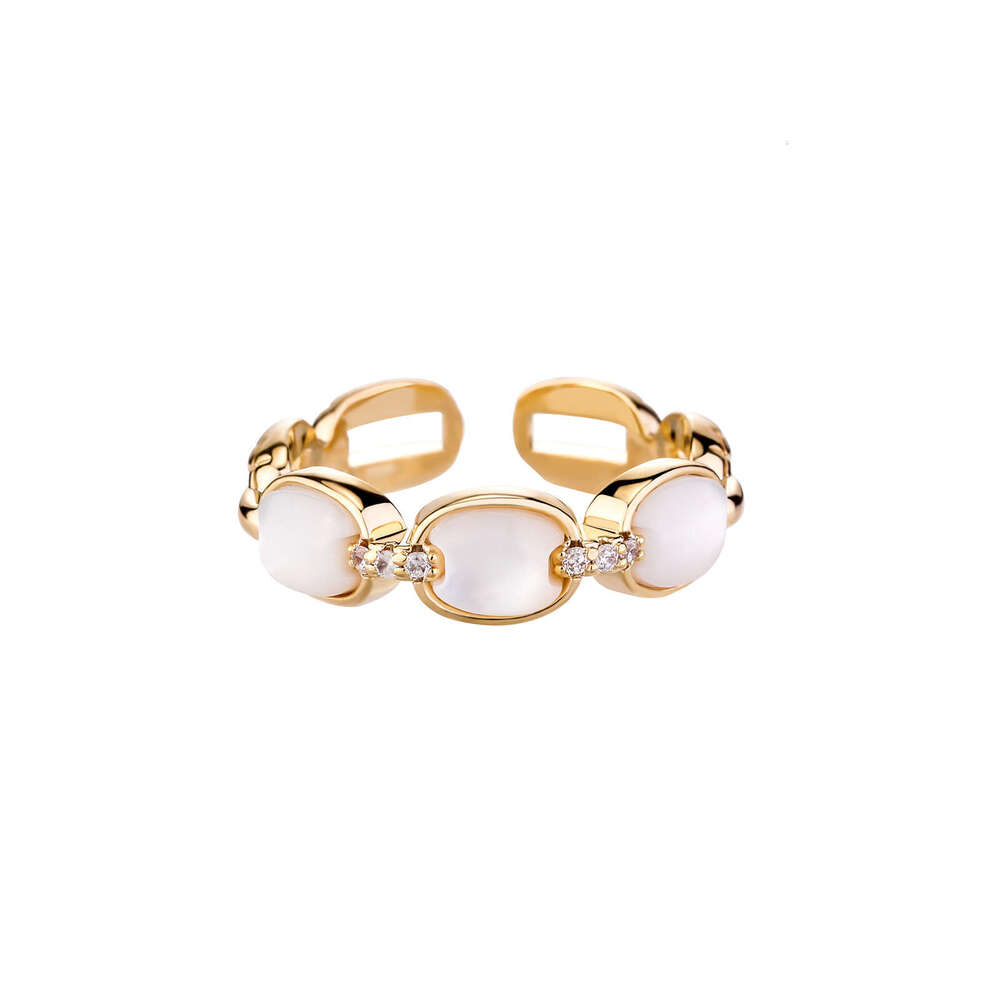 Similar Irregular Shell Bead Open Niche Design High-end Sense Index Finger for Women Simple Ring