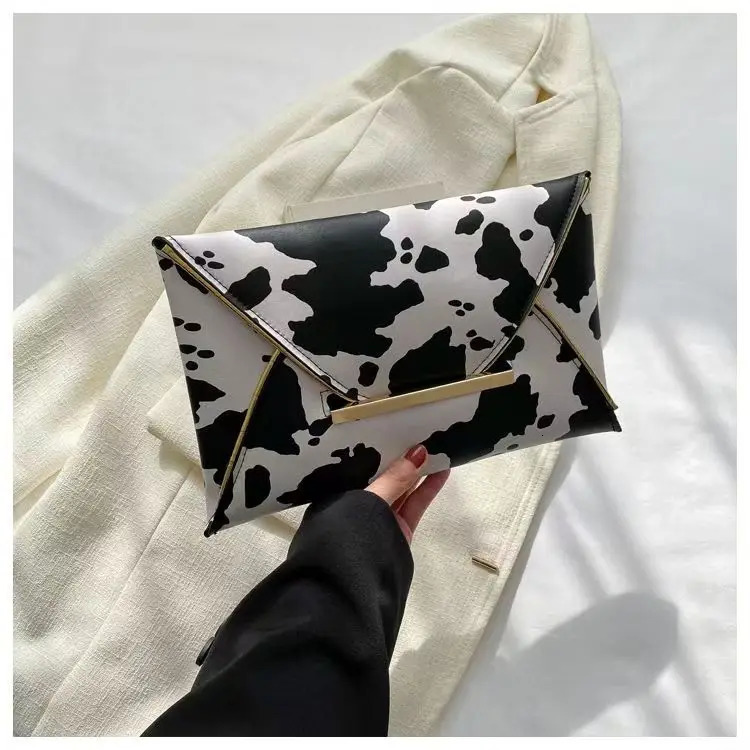 Fashion Women Leopard Zebra Cow Print Clutch Soft PU Leather Purses Female Large Capacity Envelope Bags Ladies Evening Party Bag 250617