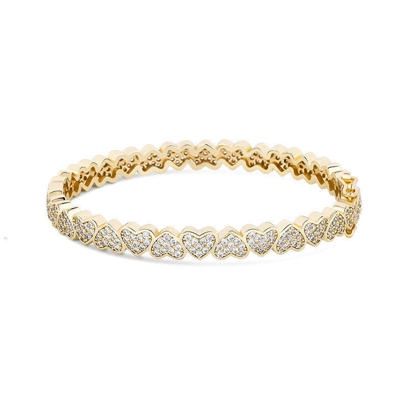 INS Women's Heart Full Dia Bracelet New Fashion Simple Hip-hop Trendy Versatile Style