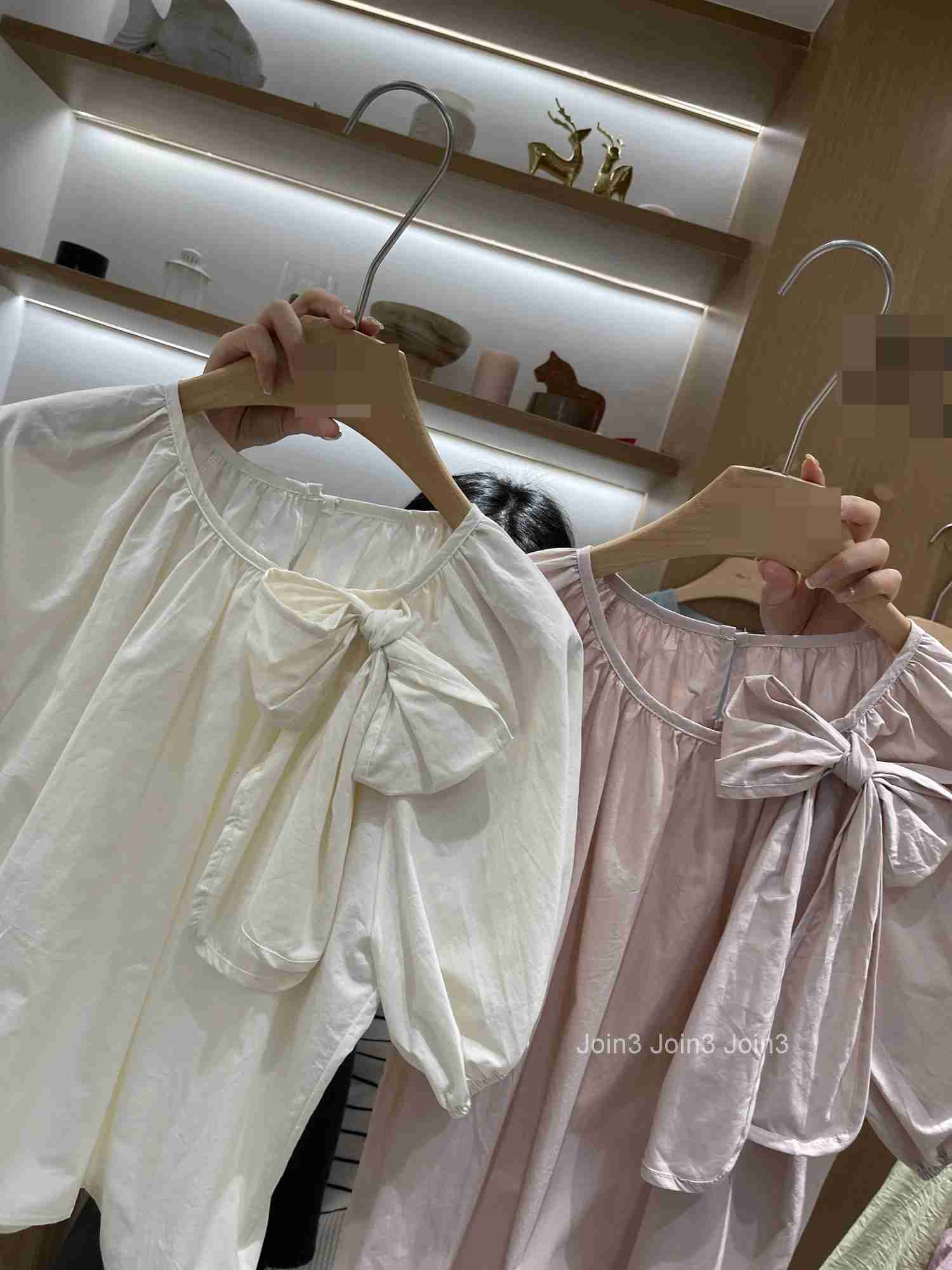 Summer Blouse for Women Short Sleeve O-neck Vintage Shirts 2025 Blusas Mujer De Moda Bandage Bow Loose Sweet Blouses Tops 27w498