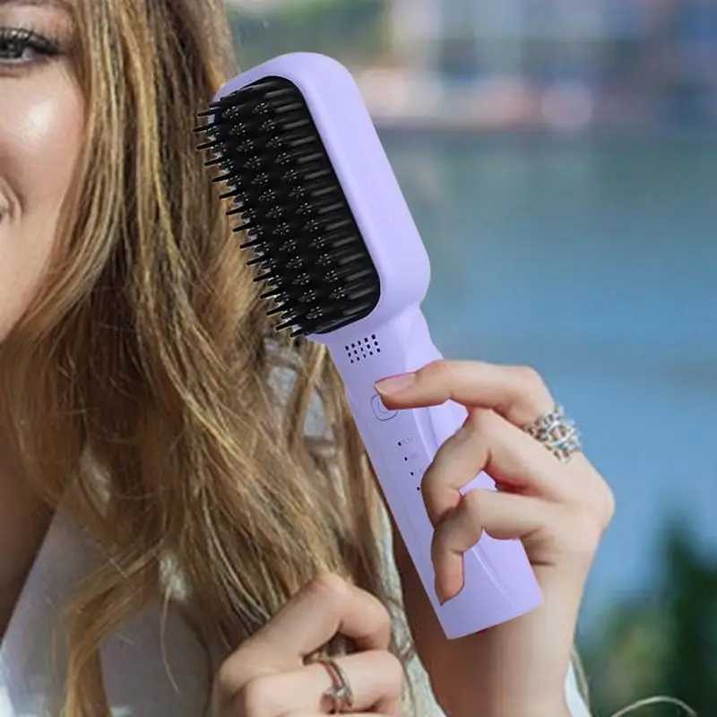 Hair Straightener Professional Quick Heated Electric Hot Comb Hair Straightener Personal Care Multifunctional Hairstyle BrushXJ250621