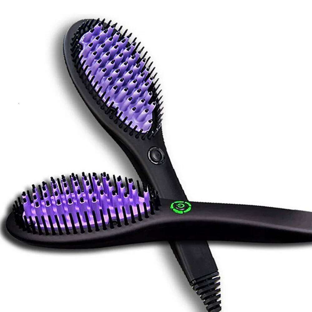 Hair Straightener Ceramic Fast Straightening Heating Hot Comb Women's Smoothing Brush Styling Tool Curling Iron