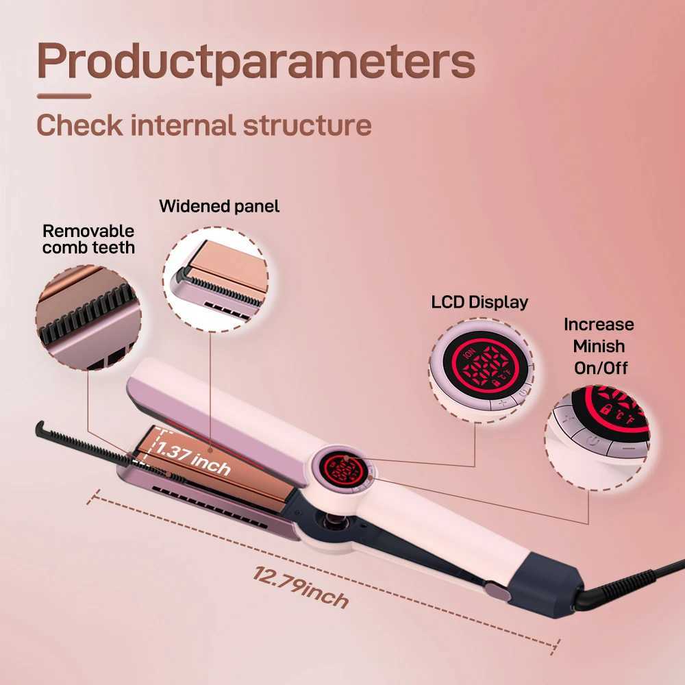 Ceramic hair straightener iron professional salon hair straightener and curling iron negative ion hair care infrared giftsXJ250621