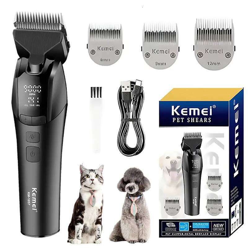 Professional Pet Dog Grooming Electric Rechargeable Cat Shaver Dogs Hair Trimmer 10W Animals Clipper Adjust Motor Speed