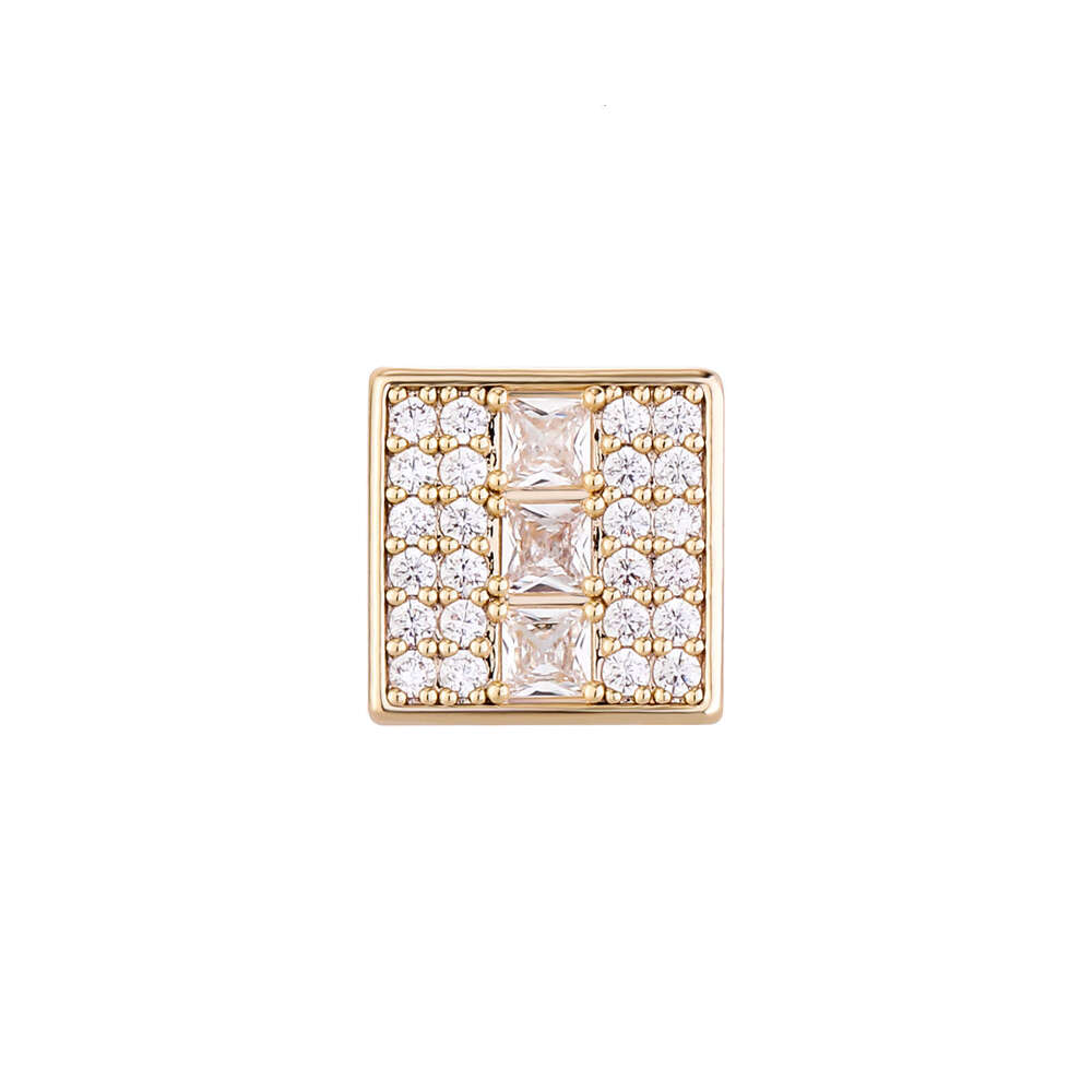 Square Full Dia for Women Korean Style Simple Fashion Small Earrings Trendy Elegant Gold Australian Studs