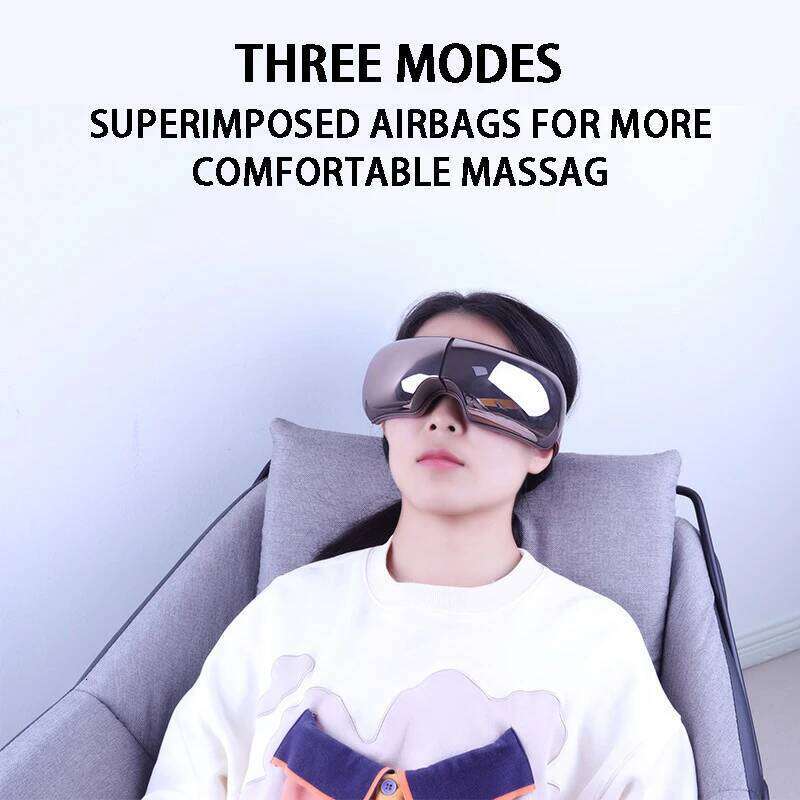 Designer Luxury Massager Eye Mask Care Vibrator Hot Compress Bluetooth Air Pressure Smart Foldable Fatigue Relief Massage