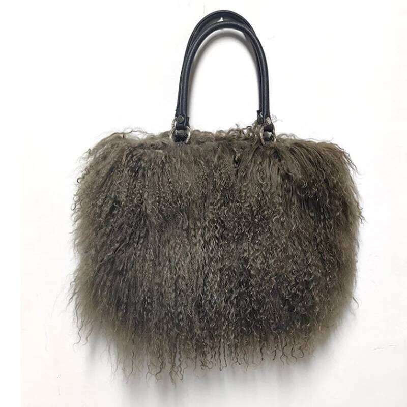 Real Mongolian Sheepskin Handbag Natural Leather Long Hair Informal Tibetan Shoulder Bag, Genuine Handbags For Women, 2025/06/22