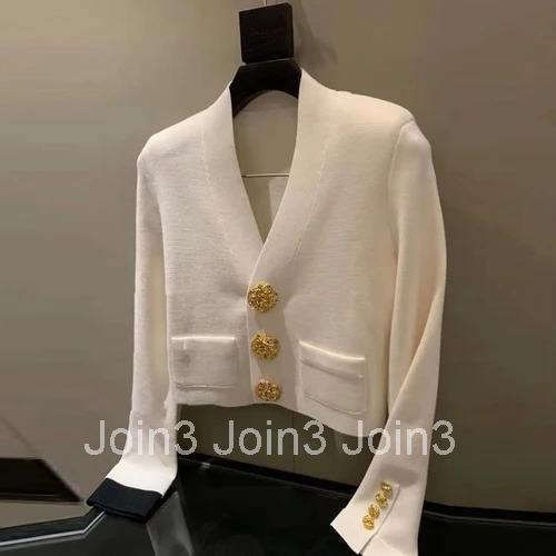 Temperament Pull Femme Korean Knitwear Sweater Coat 2025 Ropa Mujer Fashion Vintage Sueter Mujer Tunic Knitted Cropped Cardigan