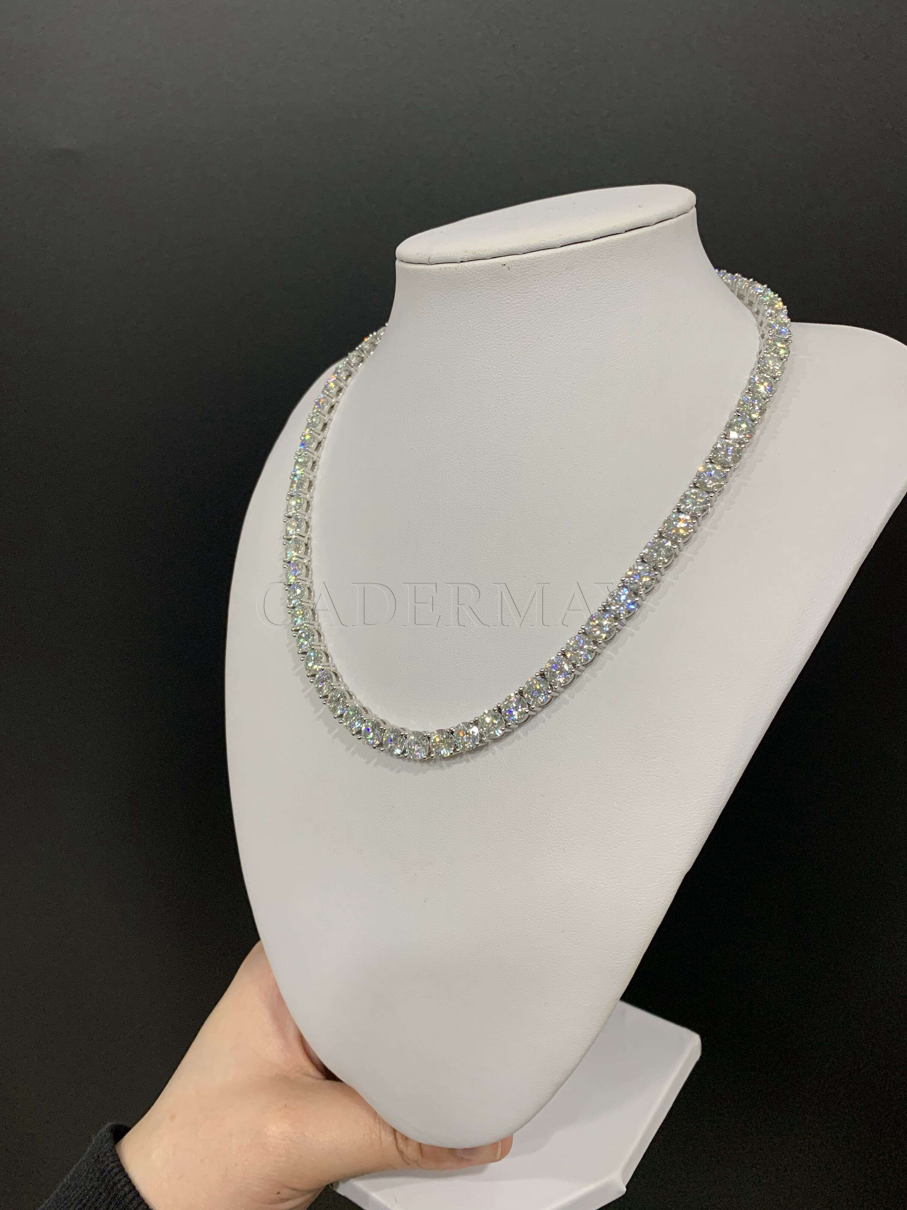 Moissanite Tennis Chain Iced Out 925 Sterling Silver 6mm D VVS Moissanite Tennis Necklace Moissanite Chain for Hip-Hop Jewelry