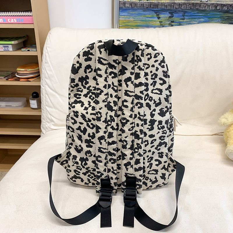 Free Shipping Designer Bag Street Fashion Leopard Print Bp Autumn Winter Double Luxury Bag Shoulder Bag For Female Students Lightweight Casual Commuti