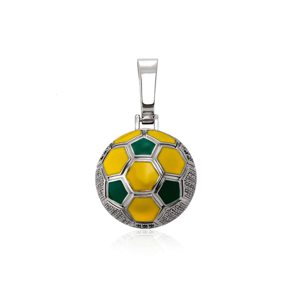 Brazil Soccer Team Color Pendant Necklace Luminous Oil Drop Pentagram Bracelet Dopamine Accessories Trendy Jewelry