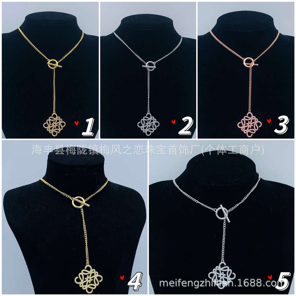 Luojia 2024 New Necklace Hollow Full Dia Letter Earrings Women's Choker Brass Jewelry